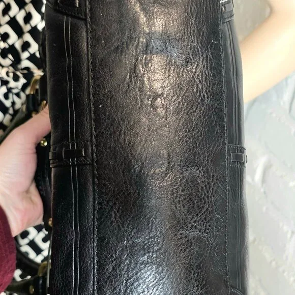 Coach Hamptons Leather Shoulder Bag Black Braided Strap Tassel Vintage - Picture 12 of 16